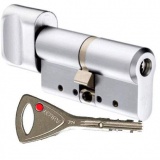 CY 333 T  satin chrome/ цилиндр ключ+поворотная кнопка (закаленная сталь) от производителя Аблой